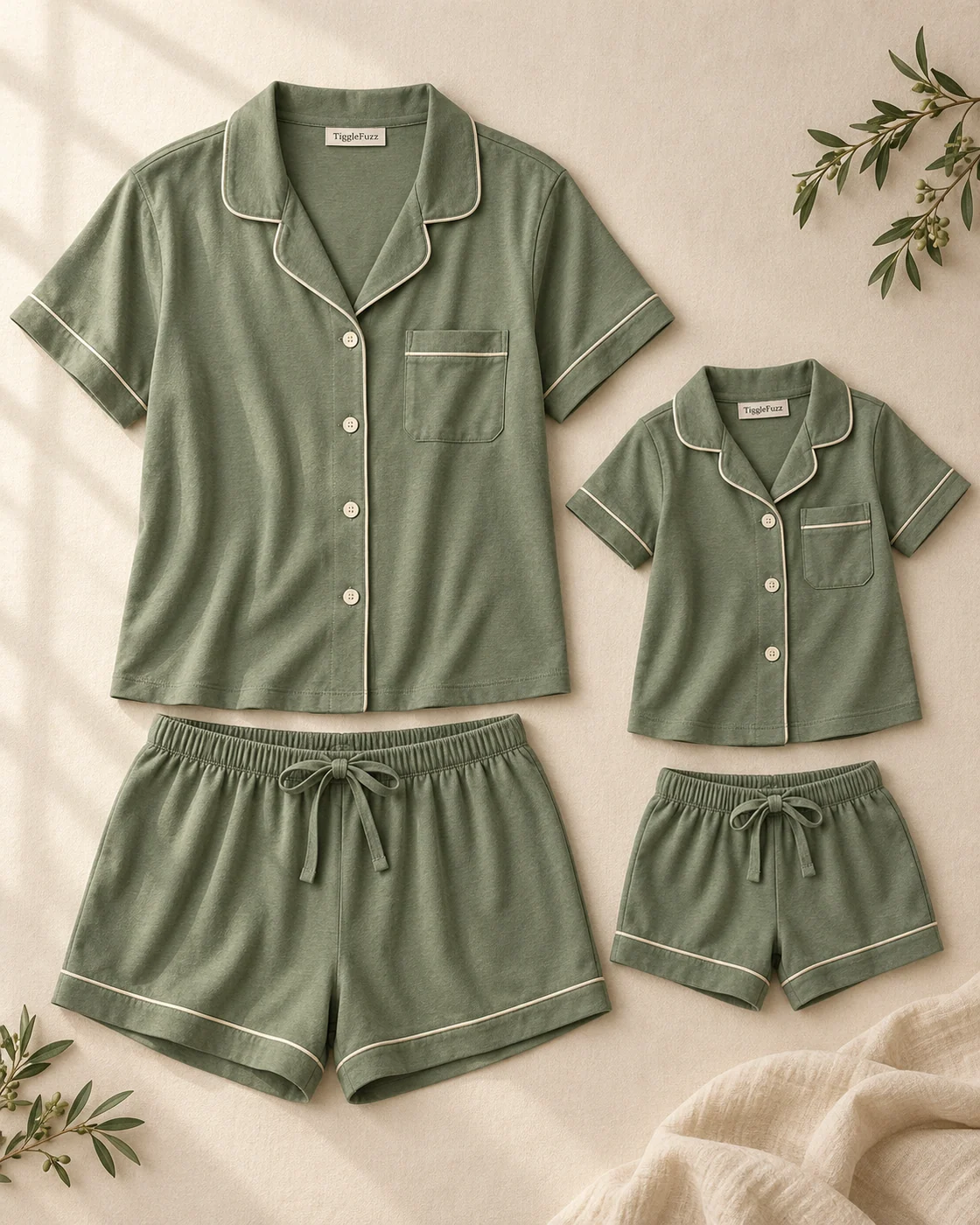 Sage Together — TiggleFuzz pajama design imagery