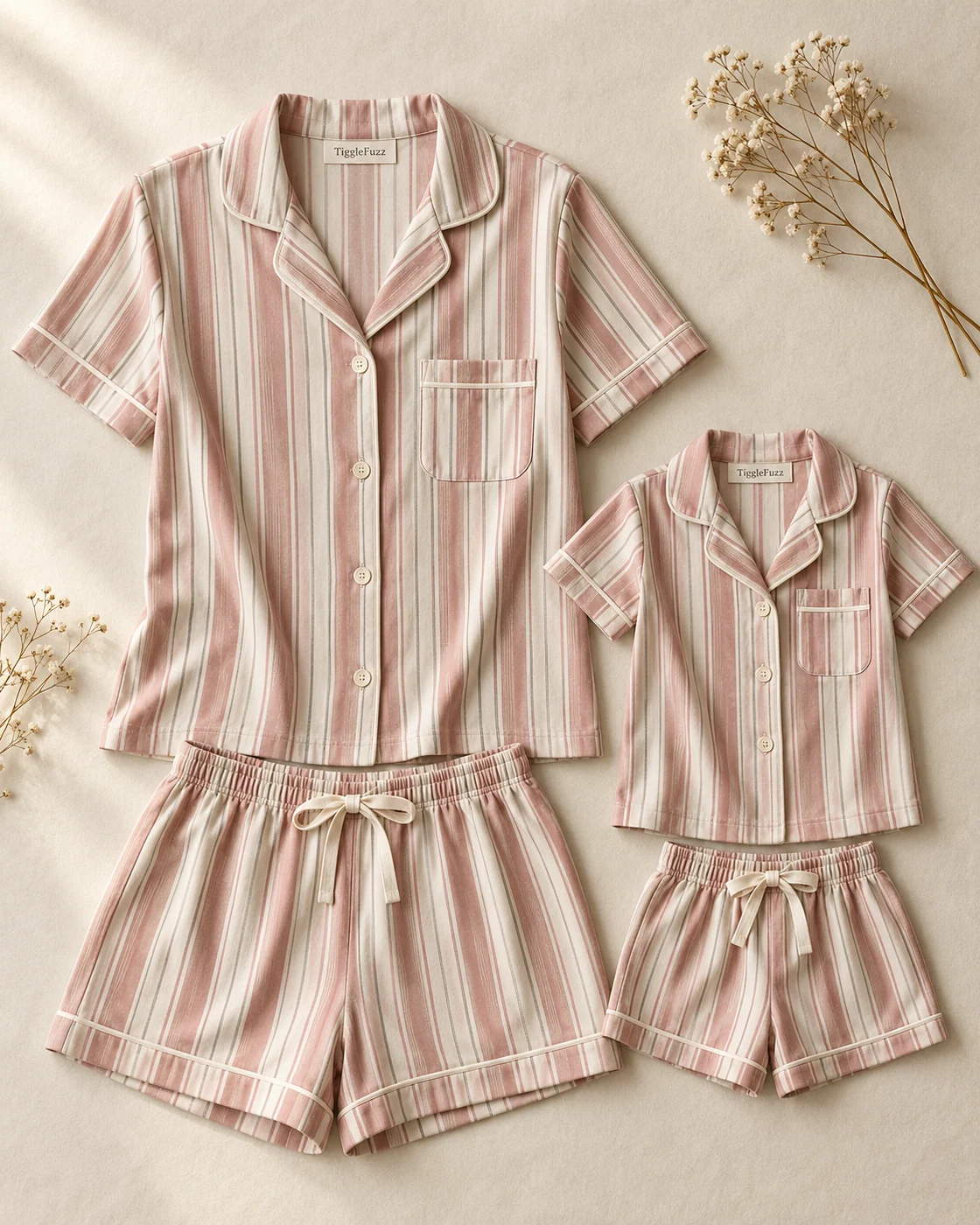 Soft Sunday Stripe — TiggleFuzz pajama design imagery