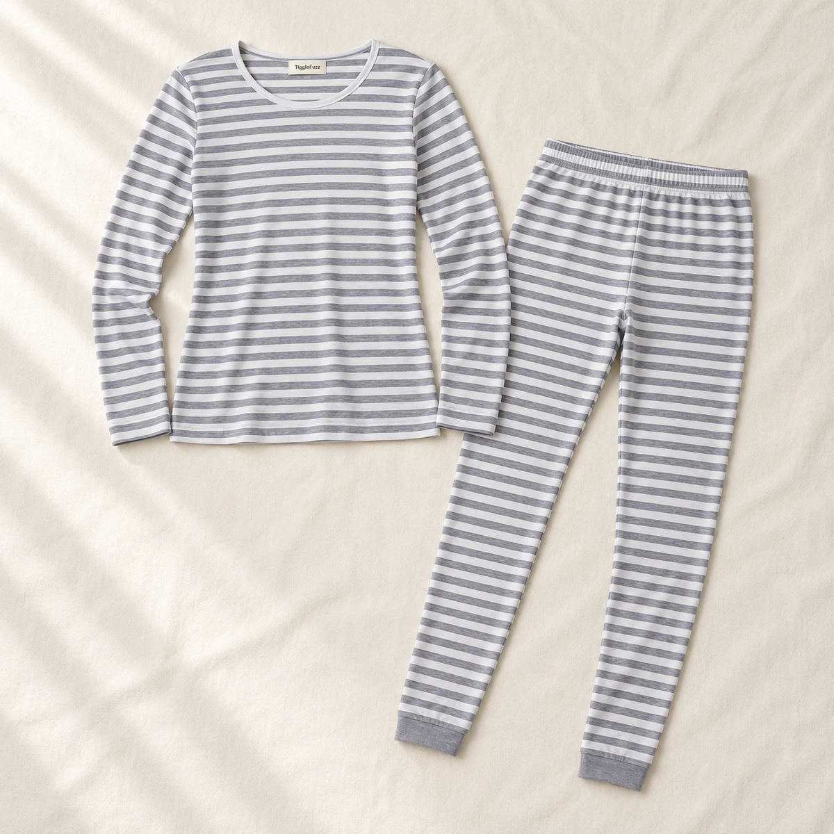 Quiet Stripe Long Set — TiggleFuzz Pajama sets design imagery