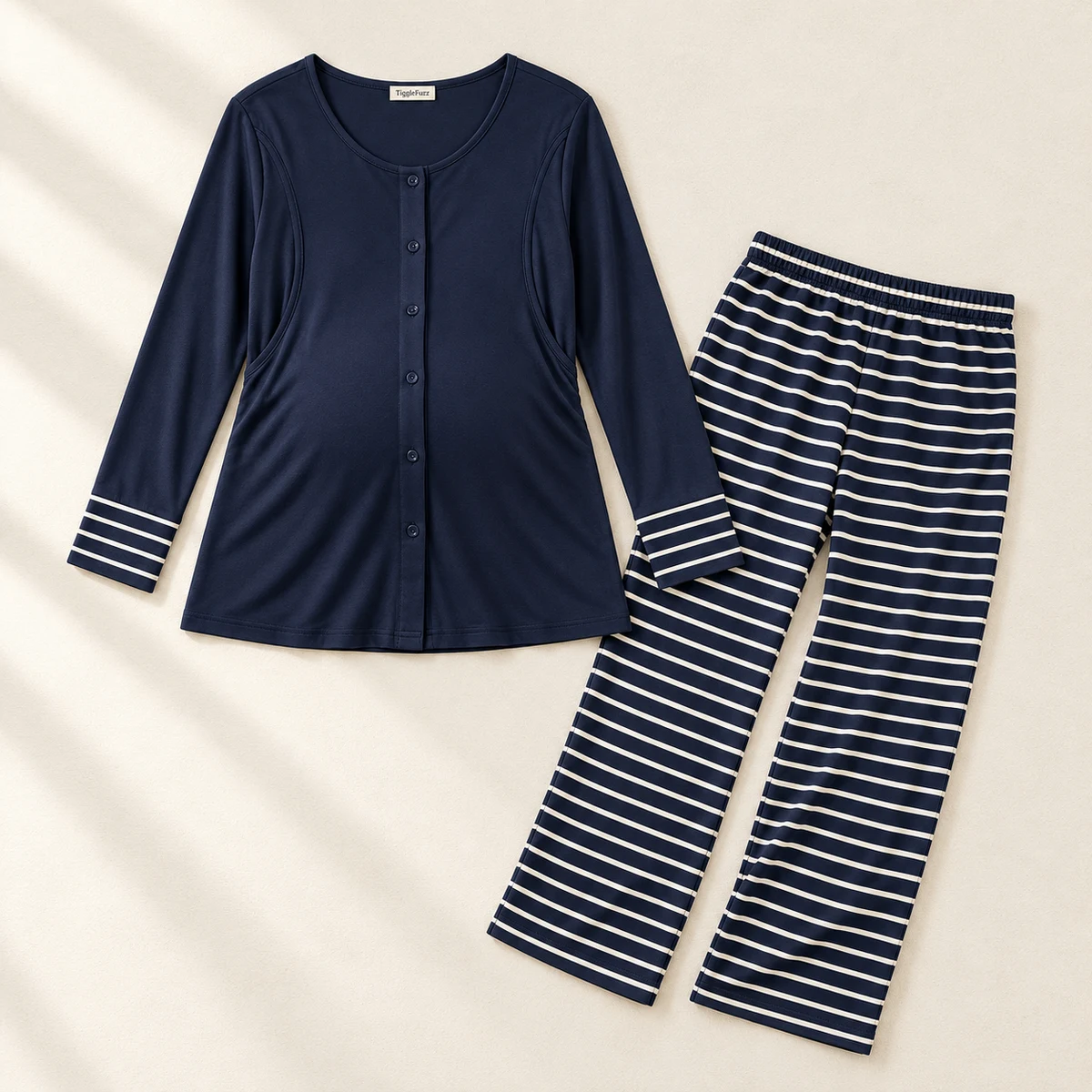 Harbor Button Maternity Set — TiggleFuzz Maternity design imagery