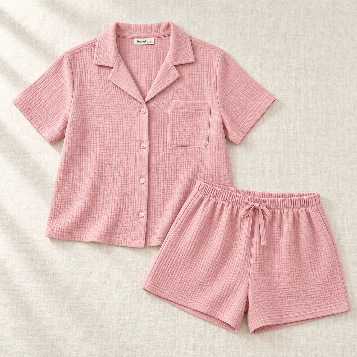 Blush Notch Short Set — TiggleFuzz Pajama sets design imagery