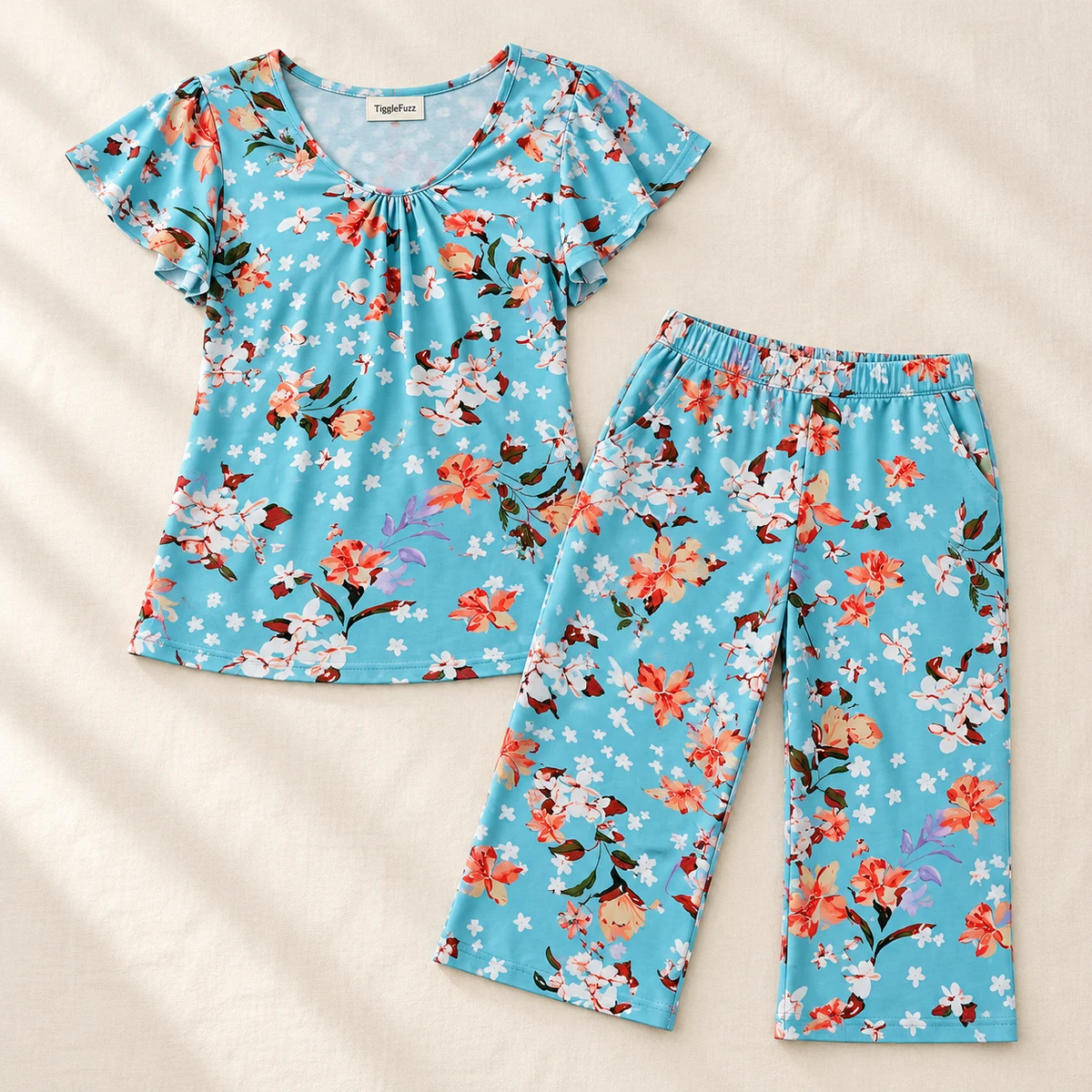 Petal Drift Capri Set — TiggleFuzz Pajama sets design imagery