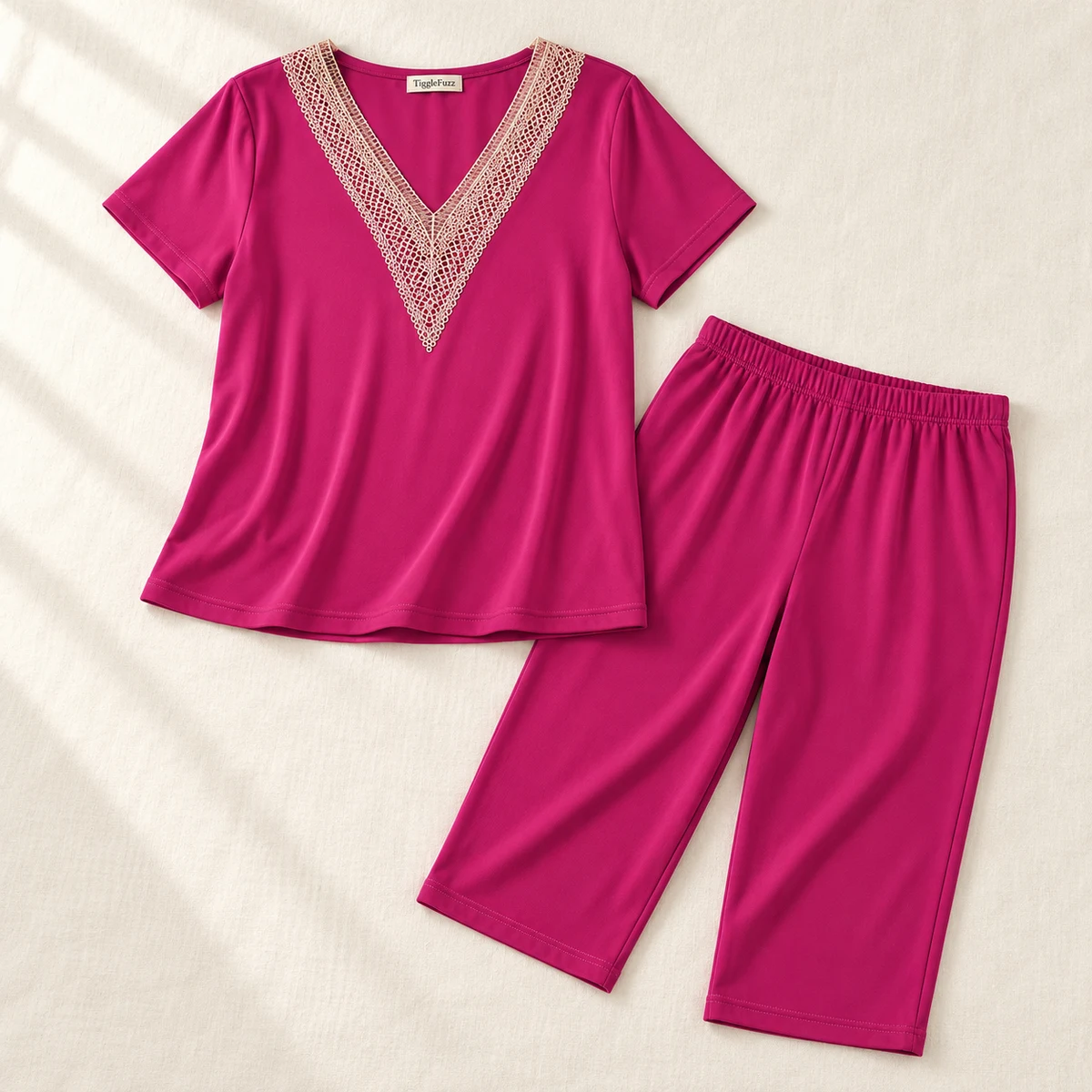 Evening Lace Capri Set — TiggleFuzz Pajama sets design imagery