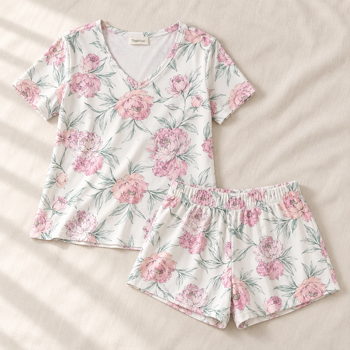 Meadow Sketch Short Set — TiggleFuzz Pajama sets design imagery