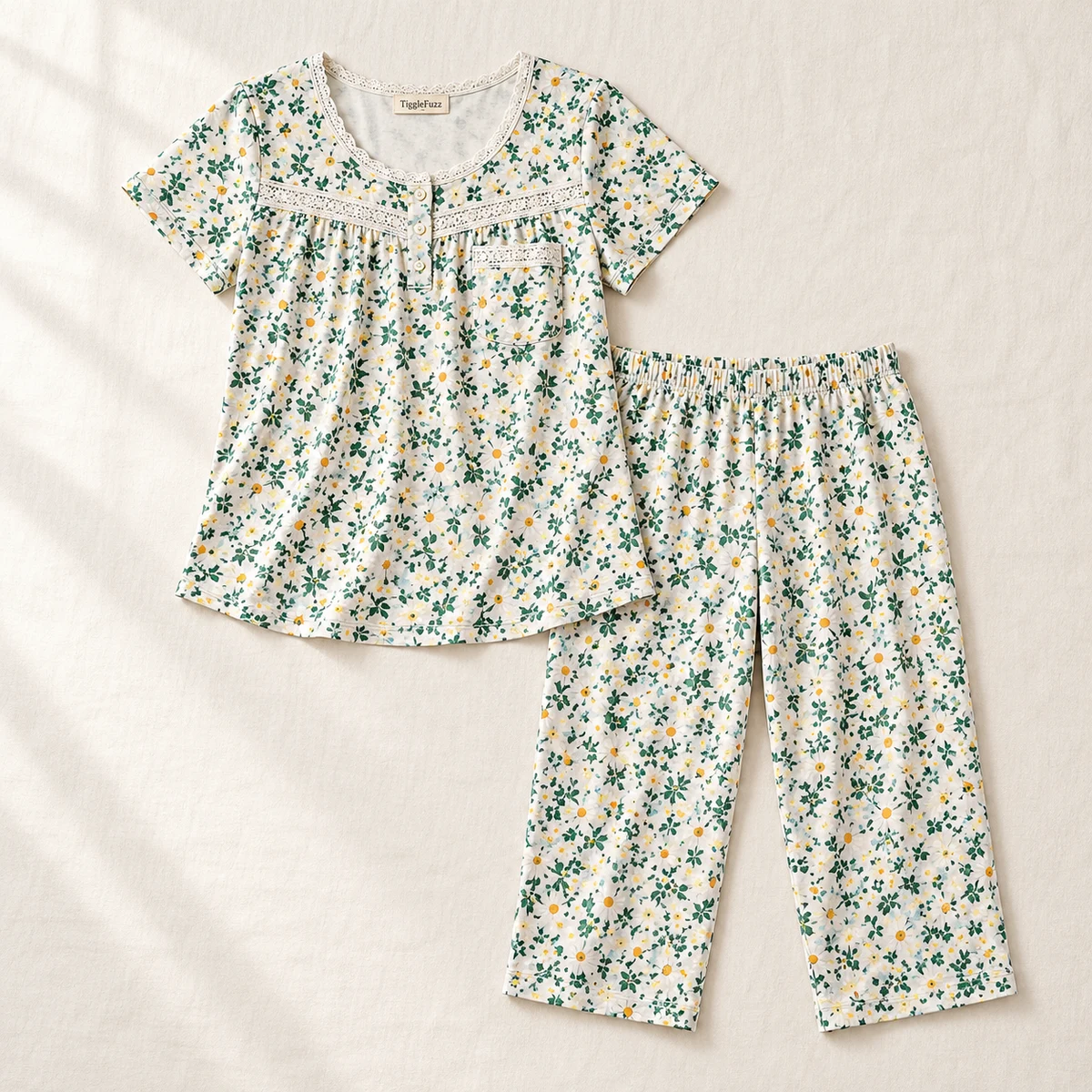 Garden Reverie Capri Set — TiggleFuzz Pajama sets design imagery