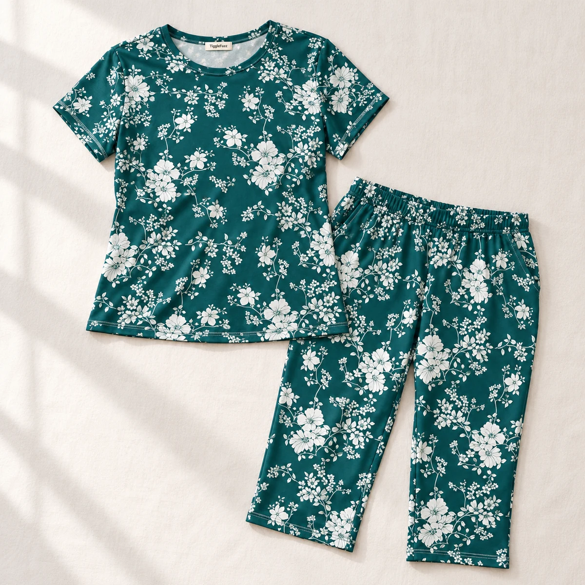 Jade Garden Capri Set — TiggleFuzz Pajama sets design imagery