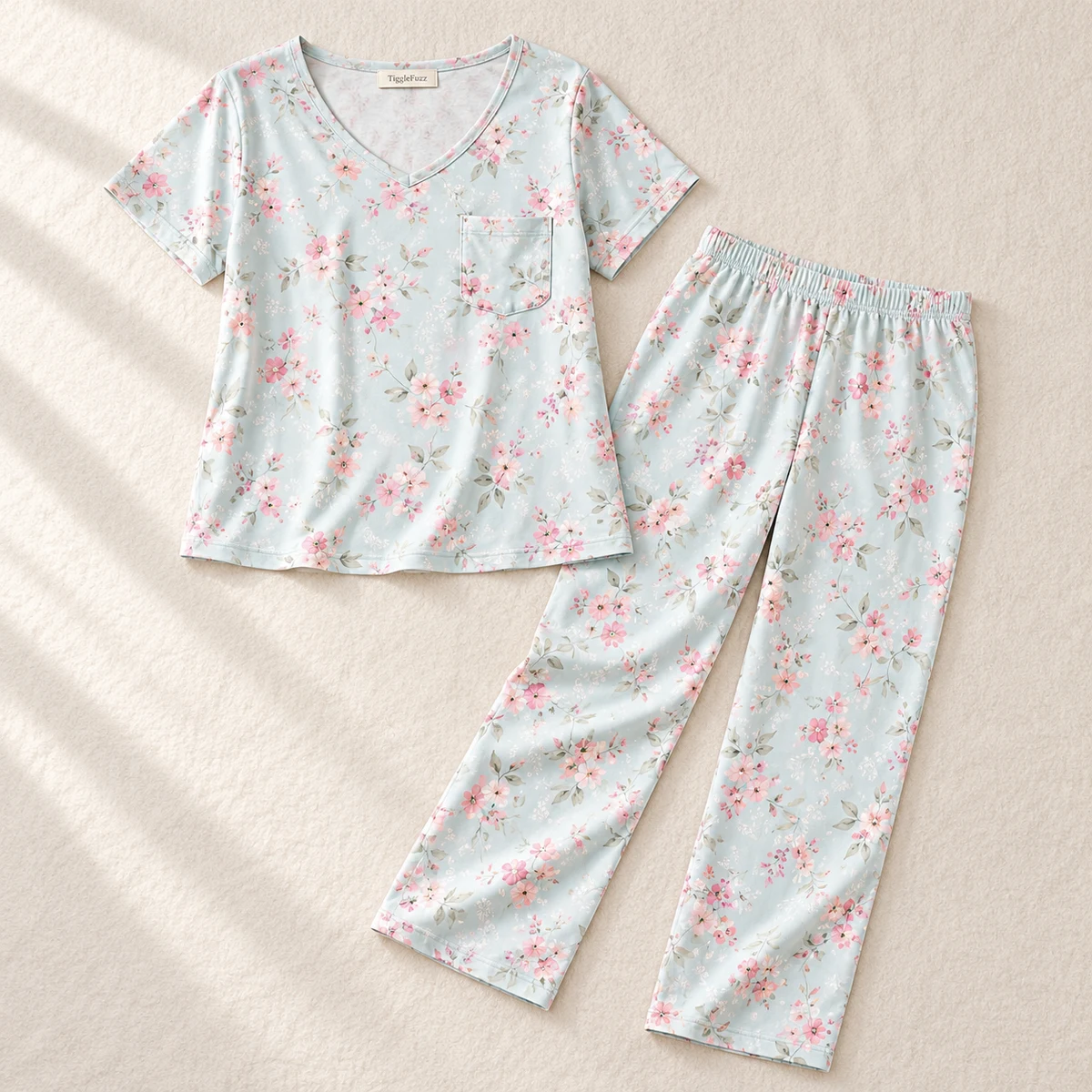 Rose Haze Long Set — TiggleFuzz Pajama sets design imagery